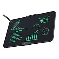 Portronics Ruffpad 22 – 22" LCD Writing Pad, Black. Perfect for notes, sketches, and reminders. Lightweight, portable, and eco-friendly. Easy to use with a simple erase button. Ideal for all ages.