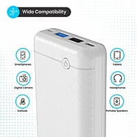 Portronics Power Brick II 20000 mAh,2.4A 12w Slim Power Bank with Dual USB Output Port