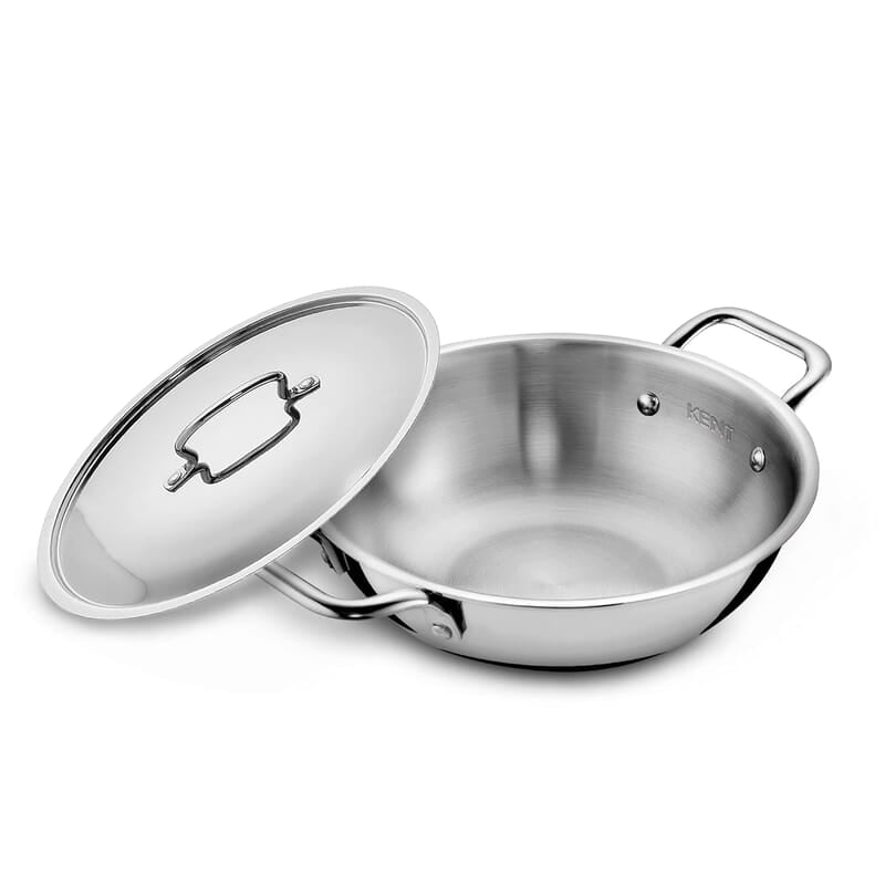 KENT Triply Kadai 26 CM with SS Lid 3.1 L