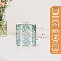 Borosil Vision Vista Tea n Coffee Classic Mug Set of 6 Pcs 210 ml | Borosillicate Glass, Microwave Safe, Scratch Resistance, Lightweight | for Chai, Green Tea, Milk
