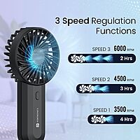 Stay refreshed anywhere with the Portronics DualBreeze Mini Fan. Portable, lightweight, and rechargeable, it offers adjustable speeds for comfort.