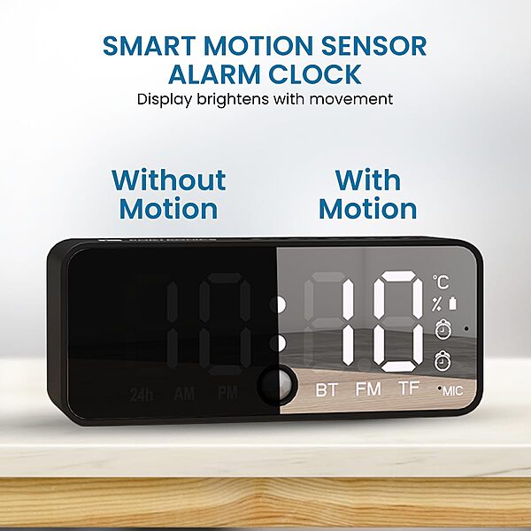 Portronics Pixel 4 Smart Clock features a sleek design with a 5W speaker, offering clear sound and vibrant display. Perfect for alarms, music, and smart home control, it enhances your space.