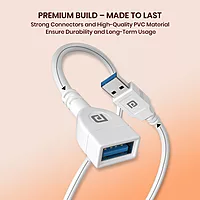 Portronics UniConnect 1.5M USB Cable – Male to Female | 1.5M | White | 1 Year Warranty