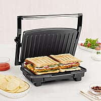 Borosil Elite Prime Grill 1000 Watt Sandwich Maker, 2 Slice Automatic Grill Sandwich Maker,Non-stick Grill plates opens 105°, BPA & PTFE Free, 2 Years Warranty