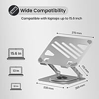 Portronics My Buddy K3 Portable Laptop Tabletop Stand I Foldable & Adjustable for Laptops Up to 15.6 Inches