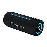 Portronics Resound 2 15W Bluetooth Speaker – BT 5.3, TWS, AUX, USB, RGB Light, Black 1 warranty