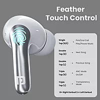 Portronics Twins 28 ANC – TWS Earbuds, 50H Playtime, White. Experience immersive sound with active noise cancellation, long battery life, and a sleek design for ultimate comfort and style.