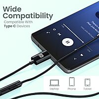 Portronics Gamma C In-Ear Magnetic Earbuds – On/Off/Volume Switch | TPE Cable | Type-C | Black