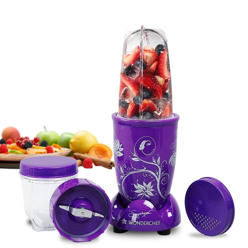 Wonderchef Nutri-blend Mixer, Grinder & Blender 400 Watt 22000 RPM 2 Unbreakable Jars Purple