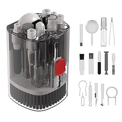 Portronics Clean T 21-In-1 Cleaning Kit for Laptop, Mobiles, and Tablets – White