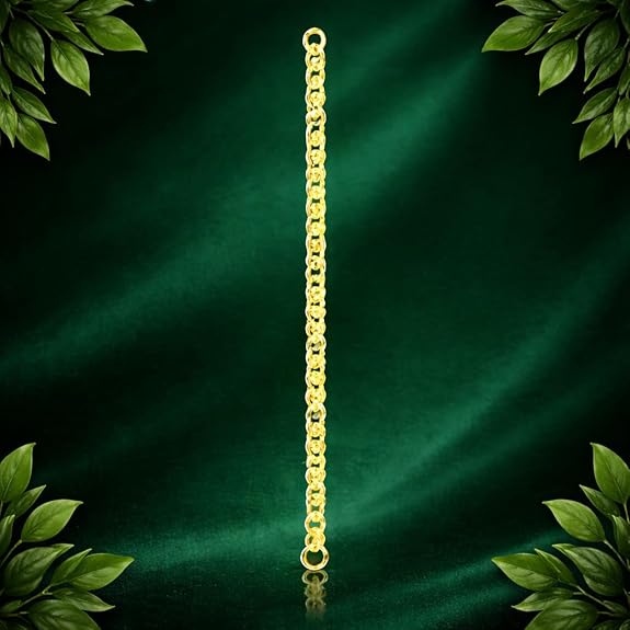 Impon Gold Plated Link Chain Bracelet for Men & Women | Classic Round Link Design Gold Finish Hand Chain | Daily Wear Jewelry