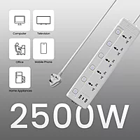 Portronics Power Plate 20 features 5 sockets and a 3M cord, delivering up to 2500W. Ideal for home or office use, it ensures multiple devices can be powered safely and efficiently.