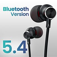 Portronics Harmonics Y3 Bluetooth In-Ear Headset – V5.4, Type-C | 40Hrs Play Time |  Black