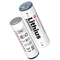 Portronics Lithius Cell AA Type-C Rechargeable Battery – 1480mAh | Pack of 2 | White