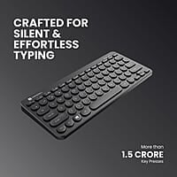 Portronics Bubble Multimedia Wireless Keyboard 2.4 GHz & Bluetooth 5.0 Connectivity, Noiseless Experience,
