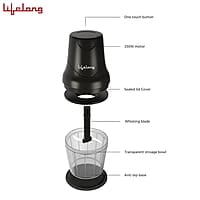 Lifelong 250W Regalia Plus Electric Chopper - 600 ml Jar