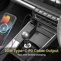 Portronics 60W Car Charger | 3-in-1 with Retractable Cable | Fast charging for multiple devices | Compact design | Ideal for travel | Durable and efficient | Keep your devices powered on the go!