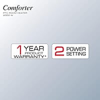 Havells Comforter Room Heater 2000 Watt with Overheat Protection, Adjustable Thermostat Control Knob