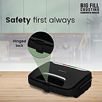 Havells Big Fill Crustino Sandwich Maker 900W with Food Grade Non Stick Coated Sole Plates