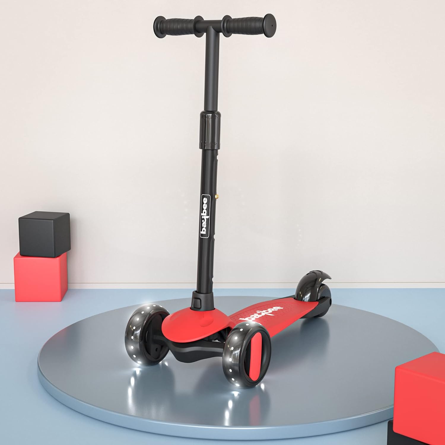 Baybee Alpha Glide Kick Scooter for Kids- Red Baybee Alpha Glide Kick Scooter for Kids- Red