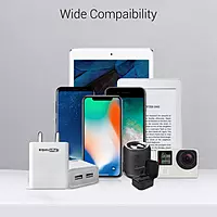 Portronics Adapto 66 Micro USB Charger – 2.4A Dual USB Ports, Micro USB Cable Included