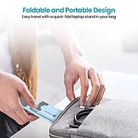 Portronics My Buddy K Lite Laptop Stand – Blue, Foldable, lightweight design, adjustable height, ergonomic support, enhances airflow, compatible with all laptops, perfect for home and office use.