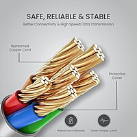 Portronics POR 1397 Konnect B Plus USB-A to Lightning Cable – 3A  Nylon Braided  1m White