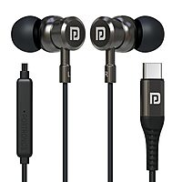 Portronics Tune C In-Ear Metal Earbuds – On/Off/Volume Switch | Braided Cable | Type-C | Grey