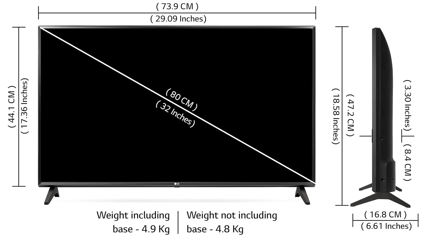 LG 80 cm (32 inches) HD Ready Smart LED TV 32LM563BPTC