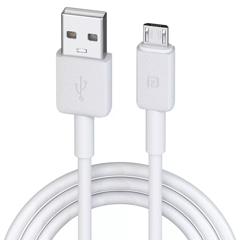 Portronics Konnect Link – Micro USB Cable, 3A, 1M White, durable and fast charging, perfect for smartphones and devices, tangle-free design, reliable performance, ideal for everyday use.