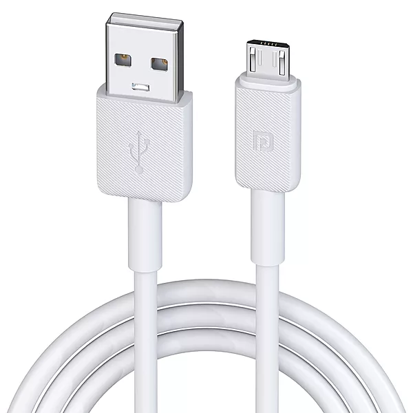 Portronics Konnect Link Micro USB Cable 3A Fast Charging 480Mbps Data Sync 1M White