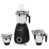 Faber Crown 800W Blender Mixer Grinder, 3 SS clip lock jars and blades low-noise copper motor, up to 20000 rpm speed