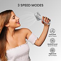 Portronics Toofan Mini Rechargeable Fan – Green: Compact, portable fan with powerful airflow. USB rechargeable, lightweight design, perfect for home, office, or outdoor use. Stay cool anywhere!