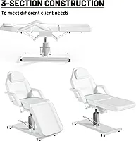 height adjuable derma chair in white