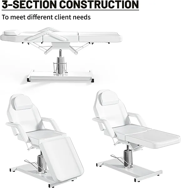 height adjuable derma chair in white