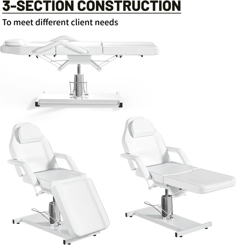 height adjuable derma chair in white