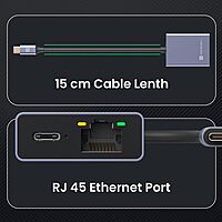 Portronics Mport 30M – USB-C to Ethernet Hub with High-Speed Internet, Multiple USB Ports & Compact Design