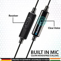 Blaupunkt EM06 in-Ear Type C Wired Earphone with Mic and Deep Bass HD Sound Mobile Headset with Noise Isolation