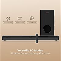 Portronics Pure Sound 108 – 160W 2.1 Soundbar offers immersive audio, sleek design, powerful bass, and seamless Bluetooth 5.3 connectivity.