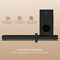 Portronics Pure Sound 108 – 160W 2.1 Soundbar offers immersive audio, sleek design, powerful bass, and seamless Bluetooth 5.3 connectivity.