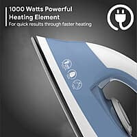 Crompton Brio 1000-Watts Dry Iron with Weilburger coating