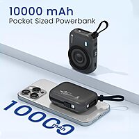 Portronics Power Shutter – 15W Wireless 10K Power Bank (Black) offers fast charging, sleek design, and portability. Ideal for on-the-go charging of smartphones and devices. Stay powered up!