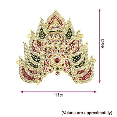 God Ornament Amman Face/Mugam with Kali Crown/Kireedom and Attigai/Necklace