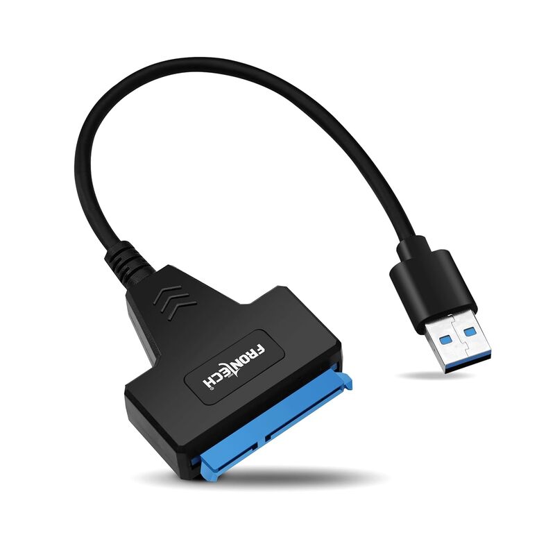 Frontech NC-0038 USB 3.0 to SATA adapter enables fast data transfer from SATA HDD/SSD to USB—perfect for backups and drive access.