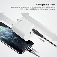 Portronics Adapto 45 20W QC 3.0 & Type-C PD Charger – Fast Charging (5V/3A, 9V/2.22A, 12V/1.67A)