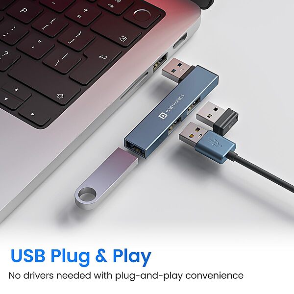 Portronics Mport Mino A – 3-in-1 USB Hub, L-Shape Design, compact and portable, perfect for connecting multiple devices, enhances productivity, ideal for home and office use, sleek and stylish.