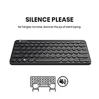 Portronics Bubble Multimedia Wireless Keyboard 2.4 GHz & Bluetooth 5.0 Connectivity, Noiseless Experience,