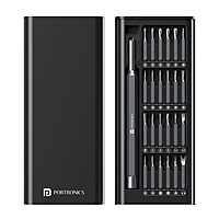 Portronics Bit Box – 24-in-1 Screwdriver Kit Black is a versatile toolset featuring 24 interchangeable bits, a durable handle, and a compact design, perfect for home repairs and DIY projects.