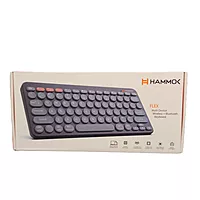 HAMMOK Flex Wireless Keyboard – Bluetooth & Wireless | Compact Design | Round Keys | Multi-Device Compatible | Black