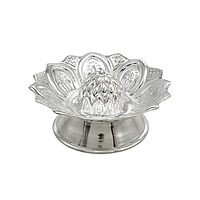 Sterling Silver Agarbatti Stand Lotus Design Incense Dhoop Sticks Holder